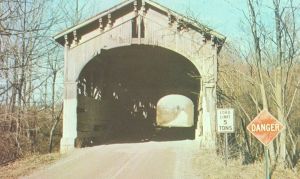Wright Bridge - Built 1883 near Farmland over west fork of White River. Destroyed by fire in 1966. Picture contributed by Debbie Manning Grubbs.