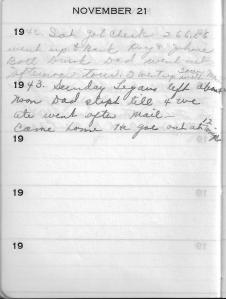 Diary Nov 21