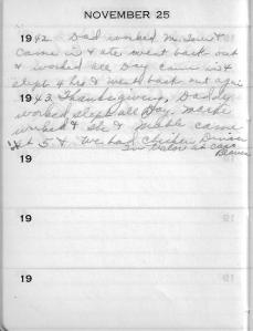 Diary Nov 25