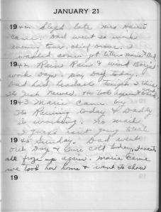 Diary Jan 21